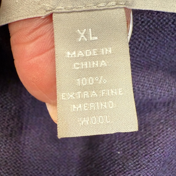 Nordstrom Men's Deep Purple Quarter Zip-Up Sweater - Picture 5 of 8